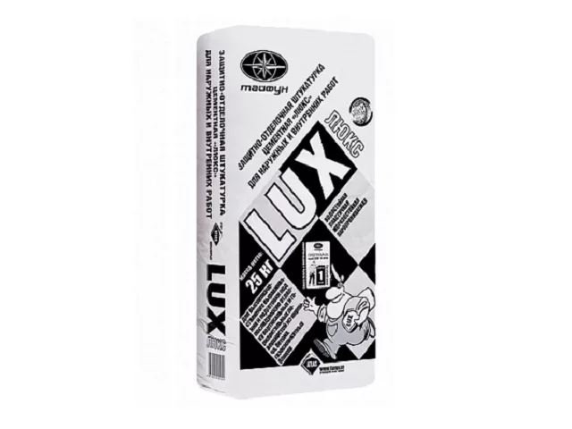 Цена: 6.99 р. Штукатурка цементная универсальная LUX в упаковках по 25 кг. Доставка: Минск и область. Оптимальные цены.