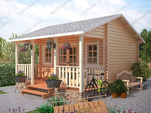 Садовый домик из бруса «Фламинго»