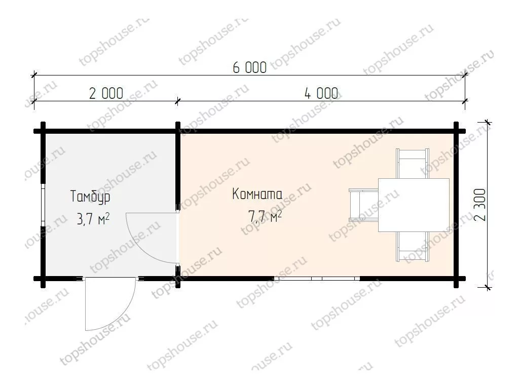 Дачная бытовка 6,0x2,3